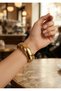 Gold Thick Plain Patternless Cuff Bracelet - 2