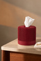 Decorative Napkin Holder & Toilet Paper Box - Compatible with Z-Fold Napkins and Roll Toilet Paper - Burgundy - 2