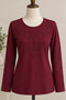 Women's Collar and Sleeves Stone Embellished Clover Luxury Mother Blouse