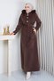 Women's Full-Length Moscow Coat with Brooch Detail and Belt - 4