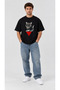 Palestinian Themed Keffiyeh Cat Printed Oversize T-Shirt - 3