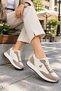 Anti-Slip Sole Orthopedic Winter Daily Cream and Navy Blue Sports Shoes for Girls and Boys