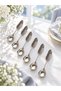 Gold Silver Mix Pantokraf High Degree Gilded 19 Piece Tea Set with Tray - 6