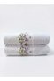 Pansy Embroidered Towel 2 Pieces 50X90Cm - Lilac