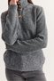 Women's Anthracite Shaded Turtleneck Gold Button Detailed Knitwear Sweater 5178 60286707 - 6