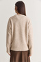 Women's Beige Embroidered Crew Neck Oversize Knitwear Sweater 4761 60286705 - 7