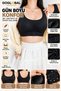 Women's Black Back Support Gathering Bra, Cross-Strapped Front Clasp, Removable Pads - 7