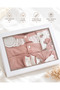 5-Piece Bow and Bow-Throught Set, 100% Cotton, Newborn Baby Girl Zibin Set/Baby Girl Hospital Discharge Set - 5
