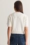 Women's Ecru-Green Floral Appliqué Crew Neck Short Sleeve Crop Knitwear Sweater 5391 60286714 - 6
