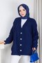 Women's Square Patterned Knit Cardigan - 5