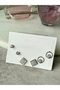 Minimal Square Silver Set Earrings - 2