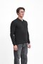 Cotton Lycra Thin Ribbed Collar Buttoned Slim Fit Knitwear Sweater - 4