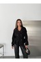 Buttoned Stand Collar Belted Jacket - 2