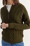 Women's Khaki Braided Buttoned Knitwear Sweater 20234244 - 7