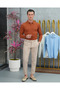 Cotton Lycra Slim Fit Knitted Pattern Cut-Off Collar Sweater - 2