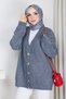 Women's Square Patterned Knit Cardigan - 5