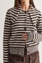 Women's Beige-Brown Striped Scarf Collar Buttoned Knitwear Cardigan 5242 60286706 - 6