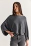 Women's Smoked Boat Neck Bat Sleeve Oversize Crop Knitwear Sweater Tk261126 60286718 - 2