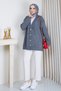 Women's Square Patterned Knit Cardigan - 3