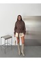 Buttoned Stand Collar Belted Jacket