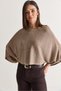 Women's Mink Boat Neck Bat Sleeve Oversize Crop Knitwear Sweater Tk261126 60286718 - 2