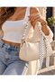 Pearl and Polka Dot Fabric Covered Detailed Women's Waist Belt and Bag Accessory Multi-Purpose Tie-Up Stylish Design Black White - 7