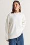 Women's White Hooded Crew Neck Oversize Knitwear Sweater 4761 60286705 - 5