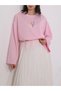 Mini Bouquet Embroidered Oversize Blouse - 13137 - Powder Pink - 2