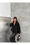 Buttoned Stand Collar Belted Jacket - 7