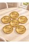 Metal Plated 6Pcs Gold Tea Plate