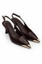Genuine Leather Heeled Shoes Metal Toe Patent Leather Stilettos - 3
