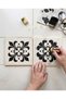 15X15 cm Damask Patterned Stencil Template – 250 Micron Mylar Wood Furniture Tile Wall Painting Template S3 - 6
