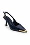 Genuine Leather Heeled Shoes Metal Toe Patent Leather Stilettos - 2