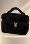Plush-Looking Makeup Bag with Handle and Double Zipper - 5