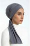 Women's Dubai Bone Shawl, Daily Plain Gray Color Head Covering Hijab Clothing - 4