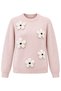 Women's Pink Floral Appliqué Detailed Knitwear Sweater