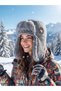 Winter Unisex Faux Leather/Suede Look Plush Fur Trapper Pilot Hat with Ear Protection - 3