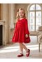 Girl's Glittery Bow Detailed Tulle Dress - 3