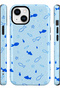 Compatible with iPhone 15 Plus / 14 Plus - Blue Fish, Double Layer Cover, Glossy Surface Protective Case - 2