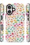 iPhone 16 Compatible - Colorful Fishes, Double Layer Cover, Glossy Surface Protective Case - 2