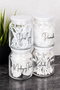 4-Piece Premium Cotton Jar Set with White Mica Lids Glass Cotton Set Jar Makeup Cotton Ear Swab Floss Labeled Jar Set - 3