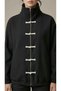 Women's Slim Cashmere Zippered Jacket with Chinese Buttons and Ribbon Detail - 5