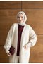 Women's Cardigan with Knitted Pattern on the Sleeves - 5