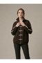 Women's Slim Cashmere Zippered Jacket with Chinese Buttons and Ribbon Detail - 3