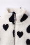 Girl's Heart Patterned Plush Coat - 2