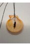 Orange Pectim Shell Smoky Quartz Natural Stone Pendant - 4