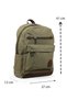 Medium Size 41 cm Canvas Canvas Waterproof Fabric Daily School Backpack Khaki U594 - 2