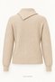 Women's Ecru Asymmetrical Collar Side Buttoned Ribbed Knit Sweater - 2