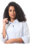 بلوزة نسائية من الكتان بأزرار-35s23w30350 - 4