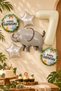 Set of 5 with 7 Year Old Elephant Foil Balloons and Number Balloon Safari Theme Balloon Set Set42